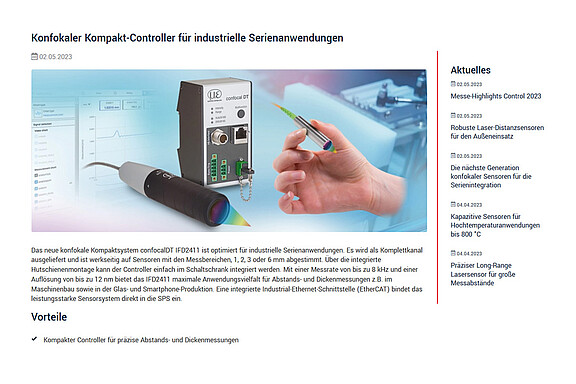 Aktuelle Neuigkeiten von Micro-Epsilon