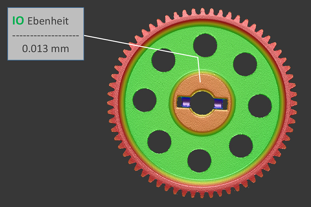 Ebenheitsmessung des Flansches eines Zahnrades
