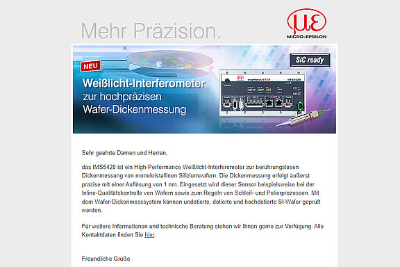 Newsletter von Micro-Epsilon